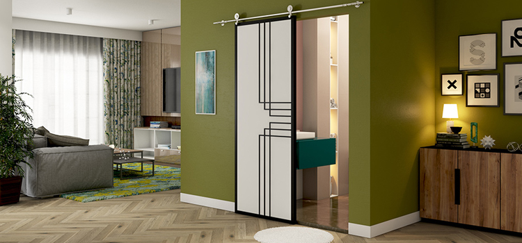sliding bathroom door installation in Concord